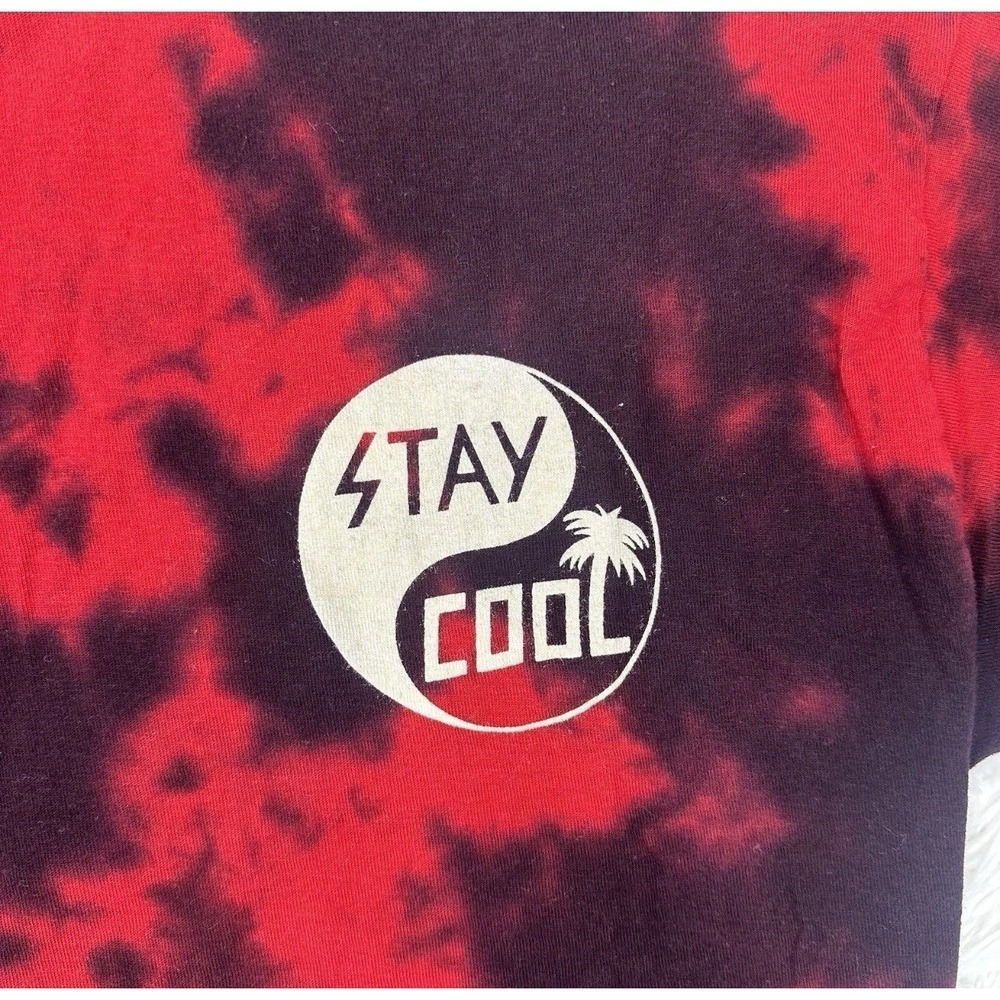 Happy Hour Shades Tie-Dye Graphic T-Shirt Cool Black Red Size M Logo 100% Cotton - Picture 4 of 7